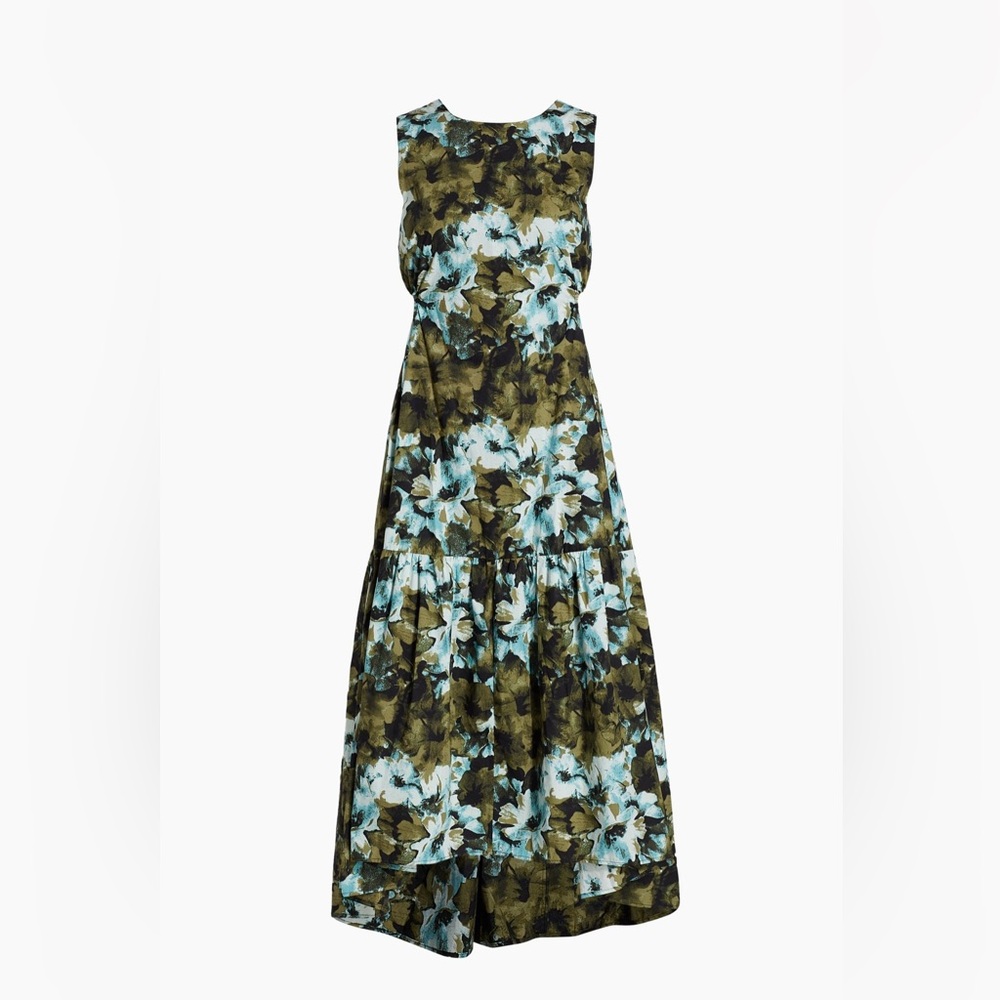 Gestuz Blishagz Cut-Out Tiered Cotton Floral Dress size 40 or US 8 NEW WITH TAGS